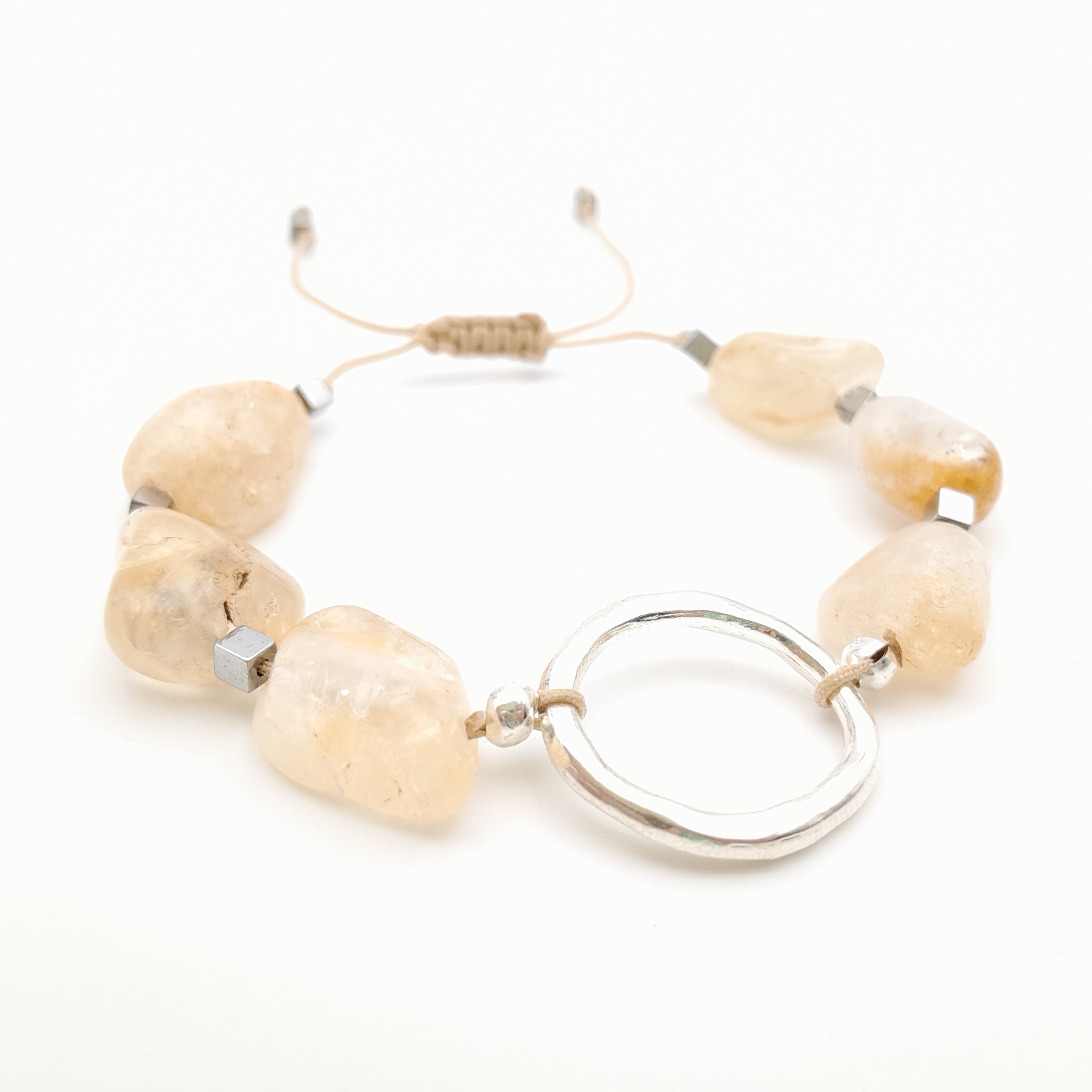 Pebble Sliding Bracelet - Citrine