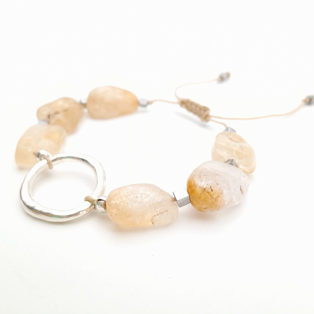 Pebble Sliding Bracelet - Citrine