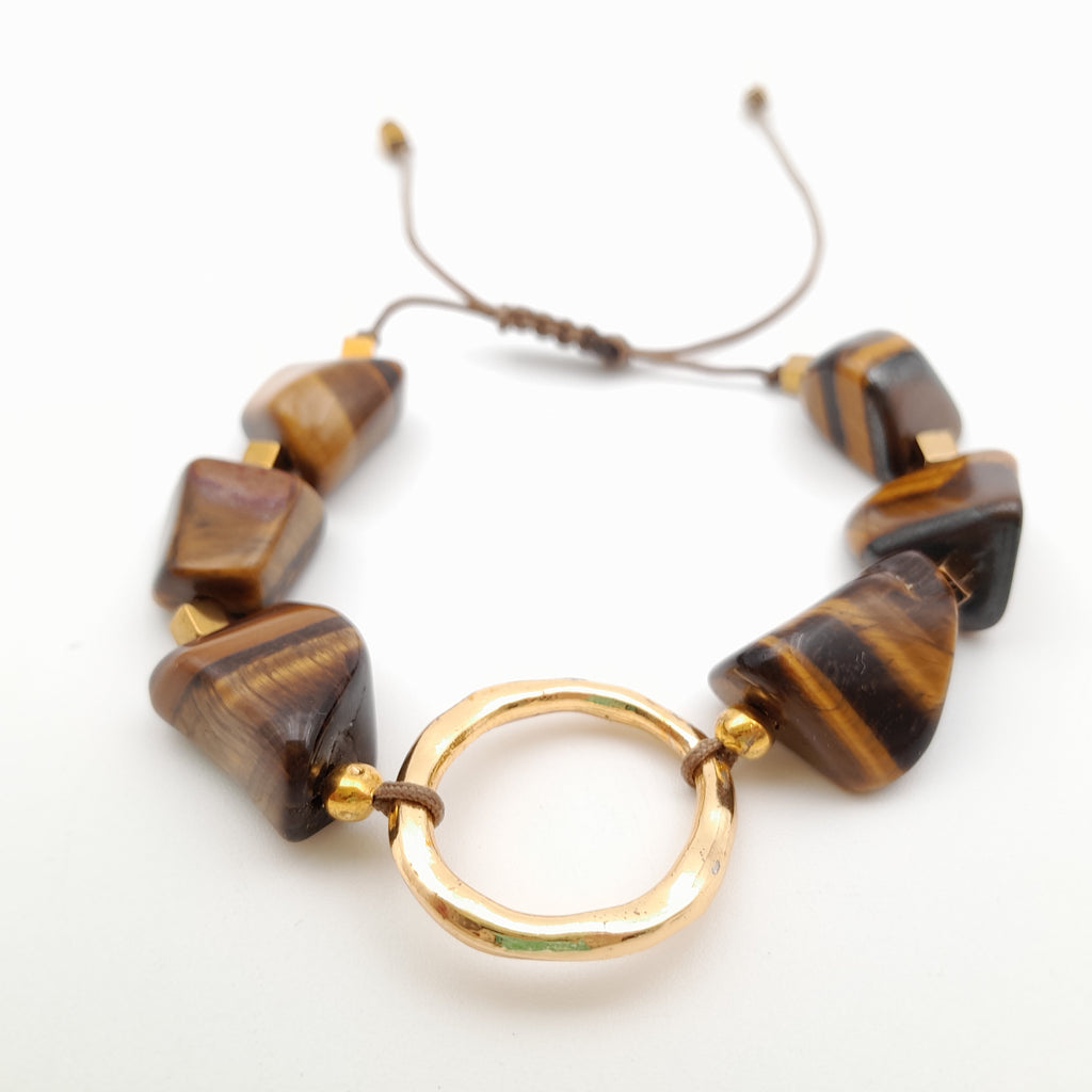 Pebble Sliding Bracelet - Tiger's Eye