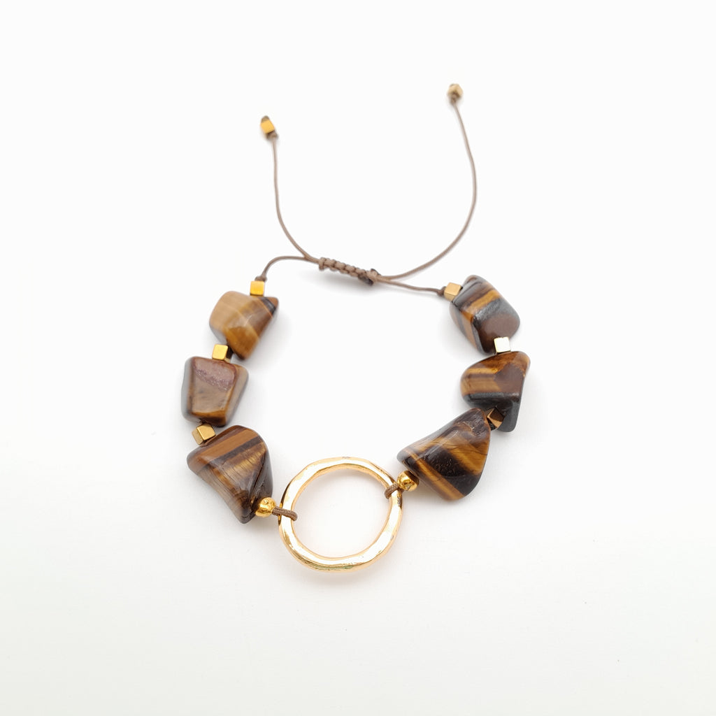 Pebble Sliding Bracelet - Tiger's Eye