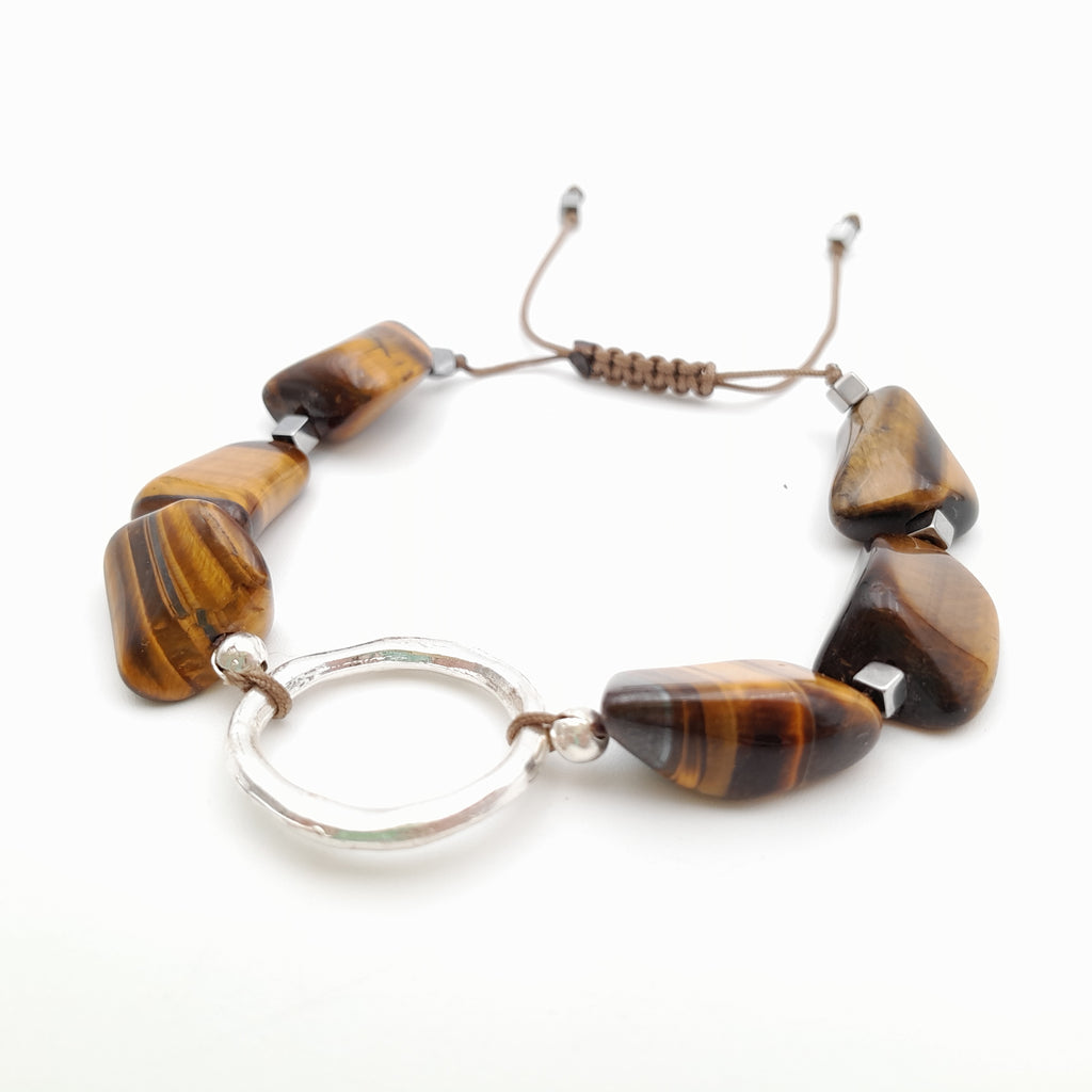 Pebble Sliding Bracelet - Tiger's Eye