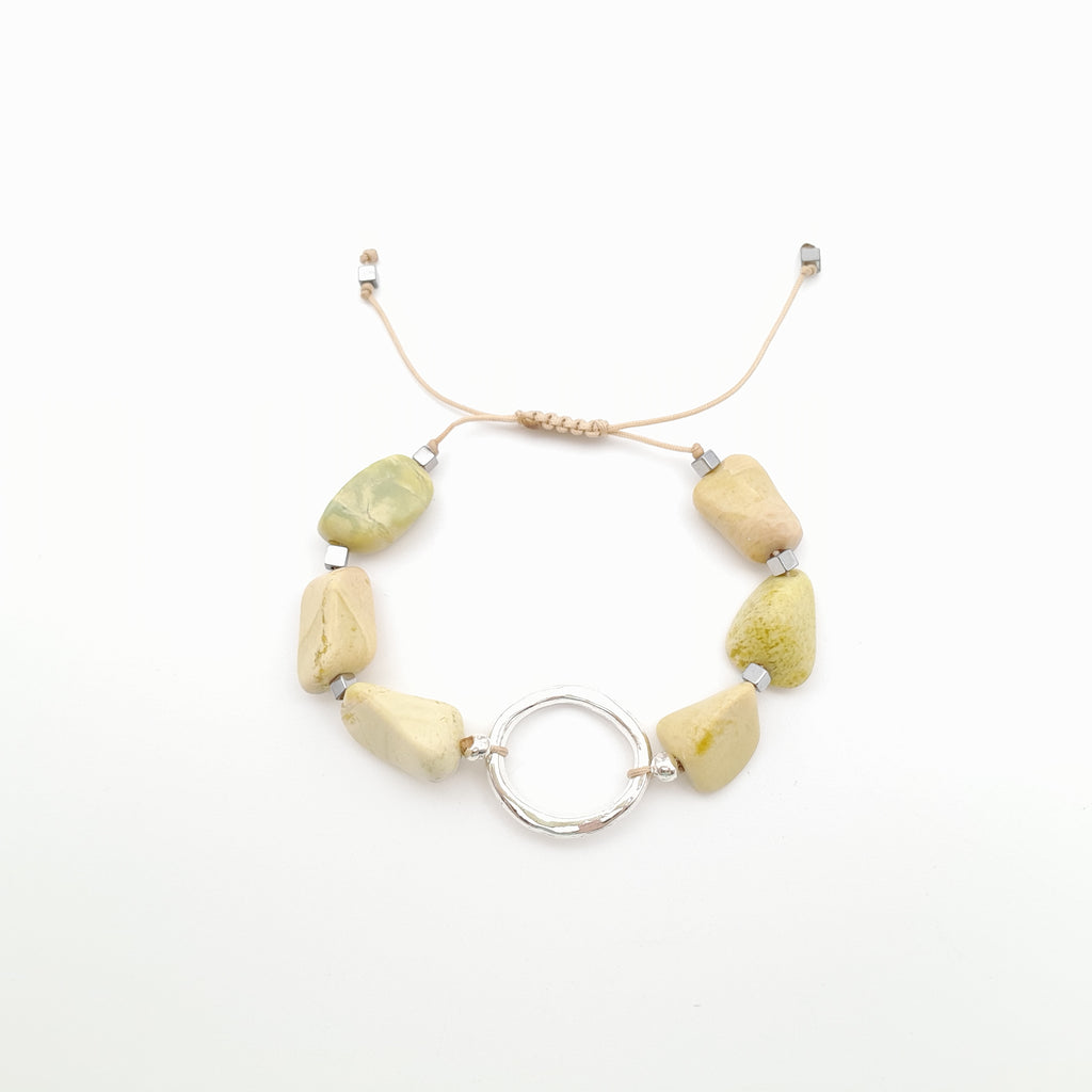 Chartreuse green serpentine stone bracelet from the Chartreuse colour story by Marzipan
