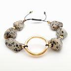 Pebble Sliding Bracelet - Dalmatian Jasper