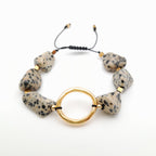 Pebble Sliding Bracelet - Dalmatian Jasper
