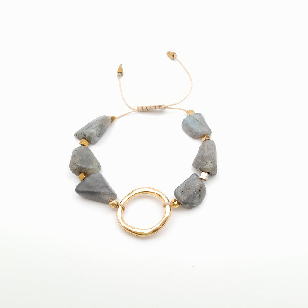 Pebble Sliding Bracelet - Labradorite