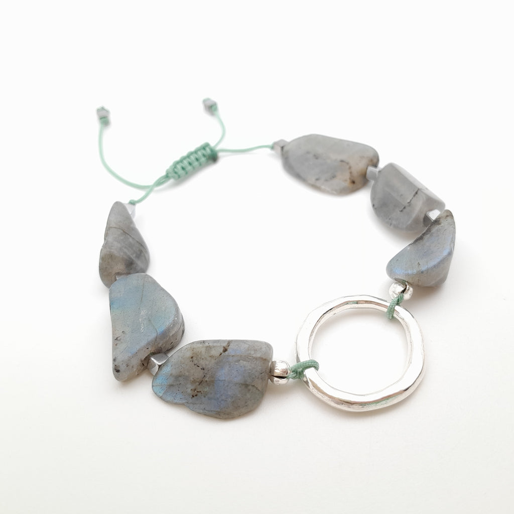 Pebble Sliding Bracelet - Labradorite