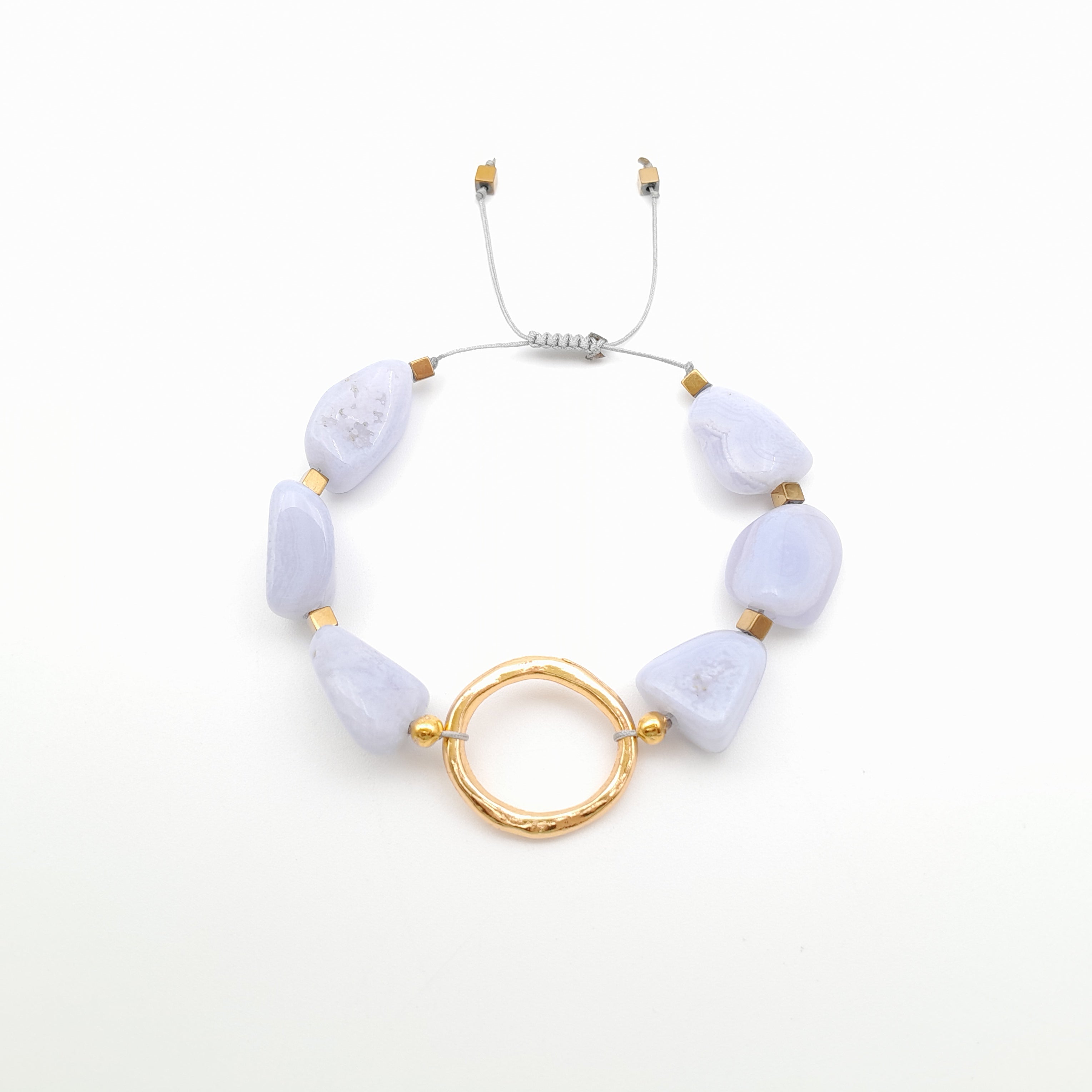 Pebble Sliding Bracelet - Blue Lace Agate