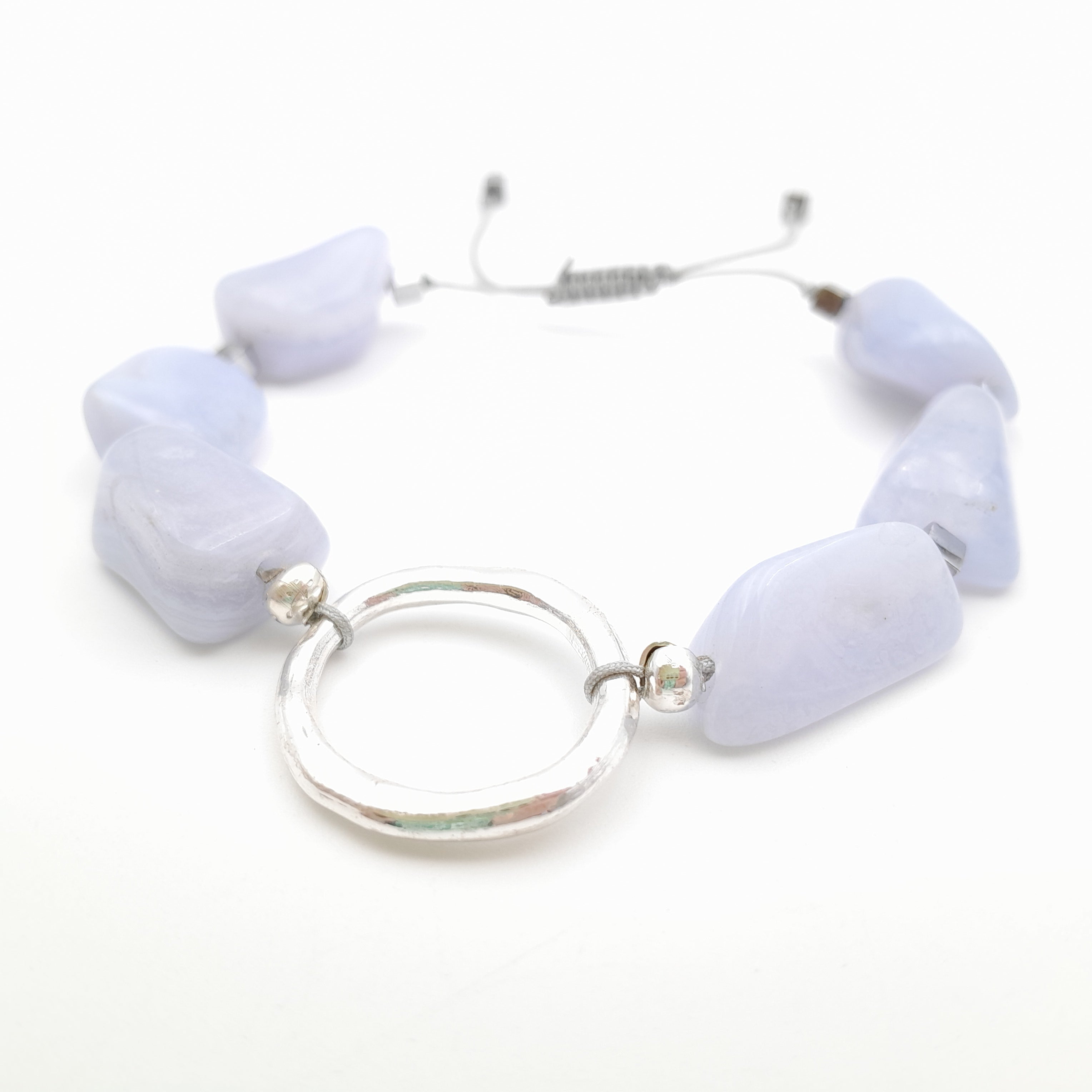 Pebble Sliding Bracelet - Blue Lace Agate