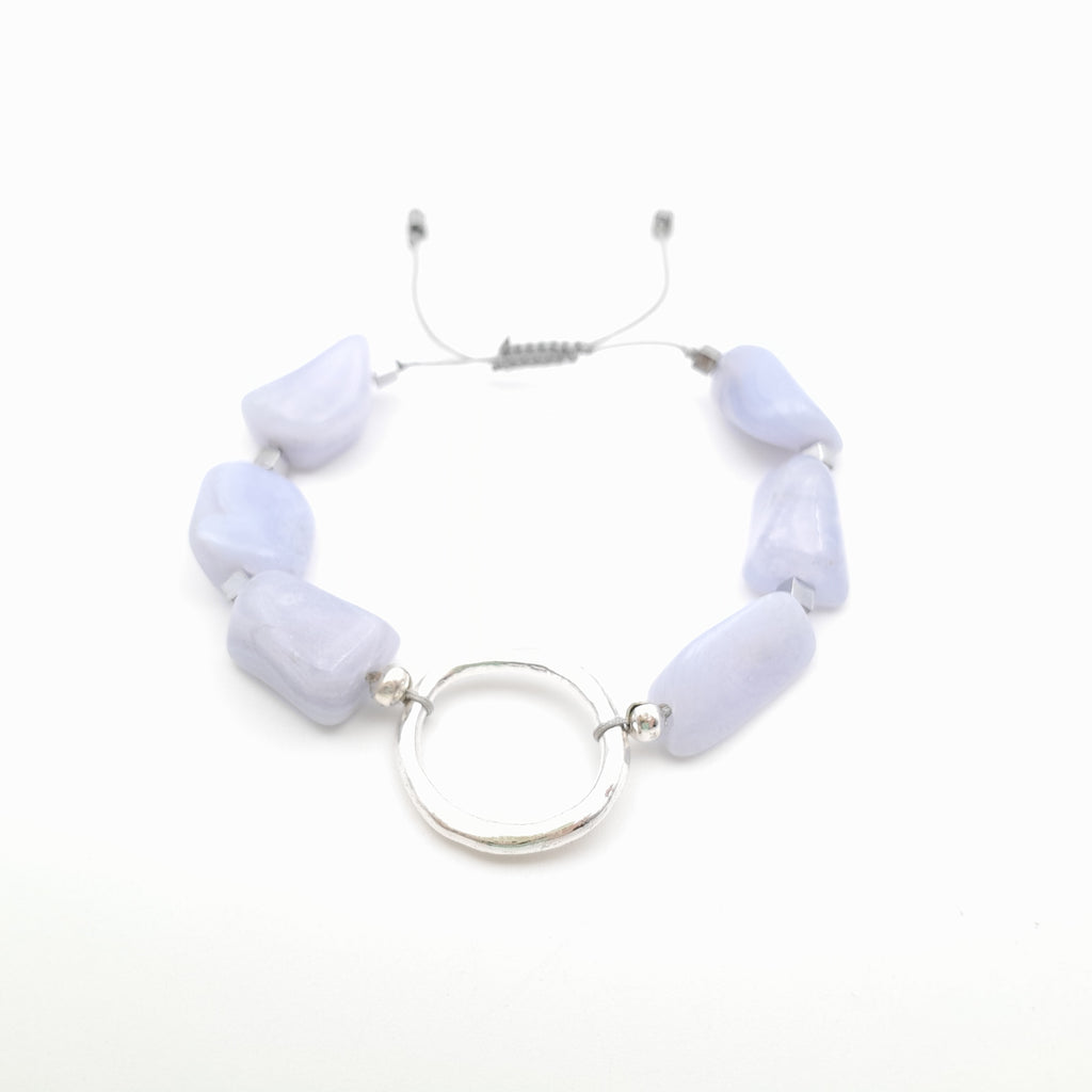 Pebble Sliding Bracelet - Blue Lace Agate