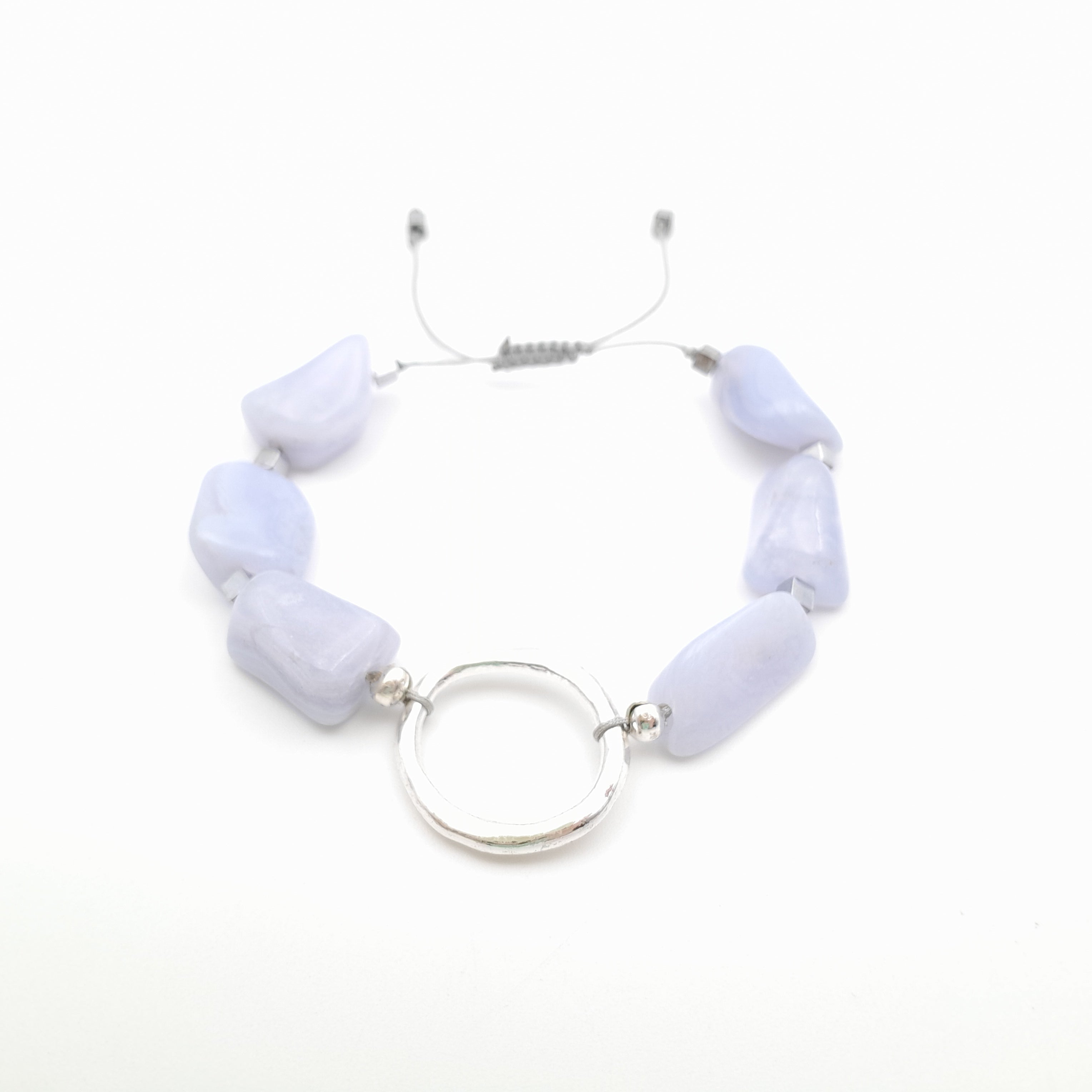 Pebble Sliding Bracelet - Blue Lace Agate