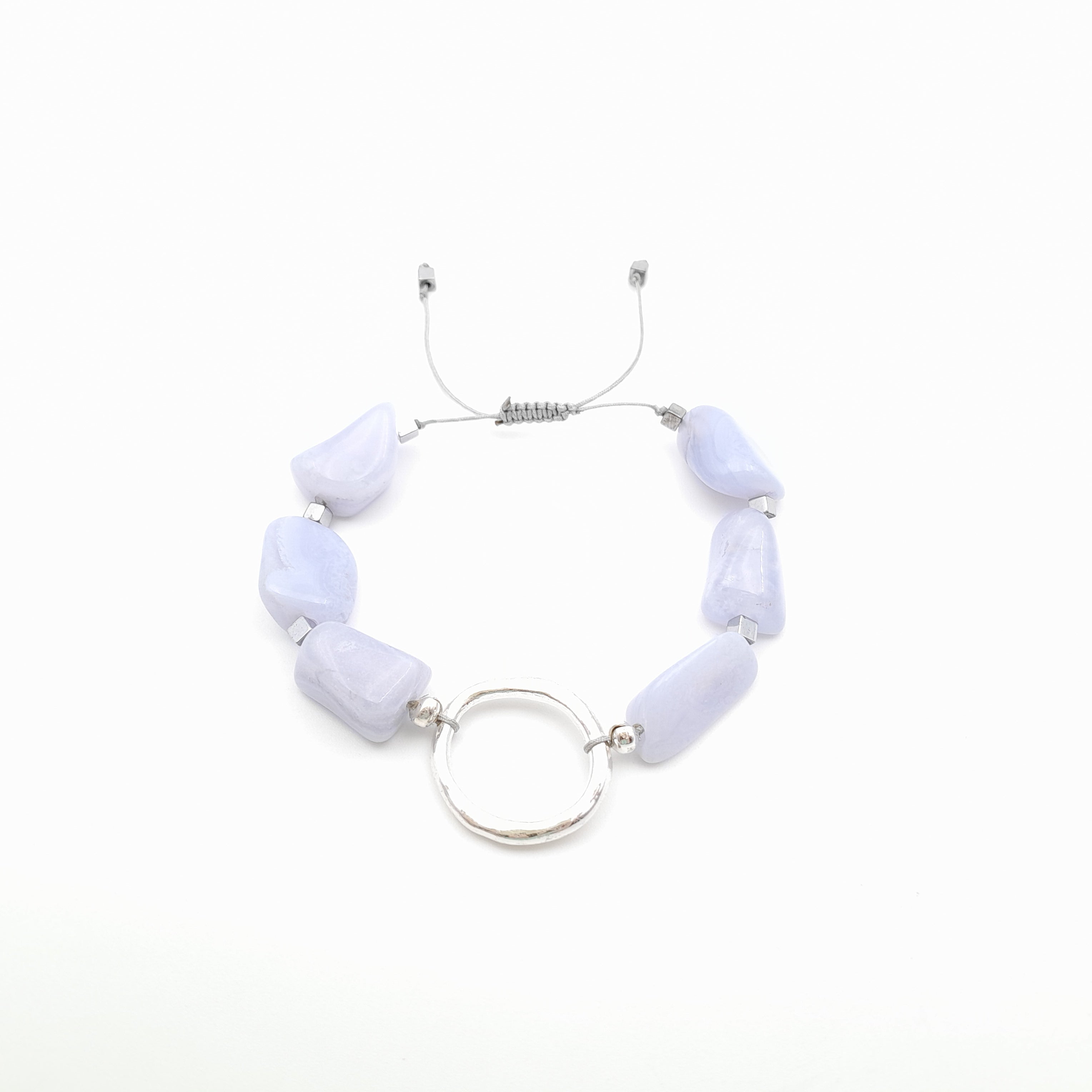 Pebble Sliding Bracelet - Blue Lace Agate