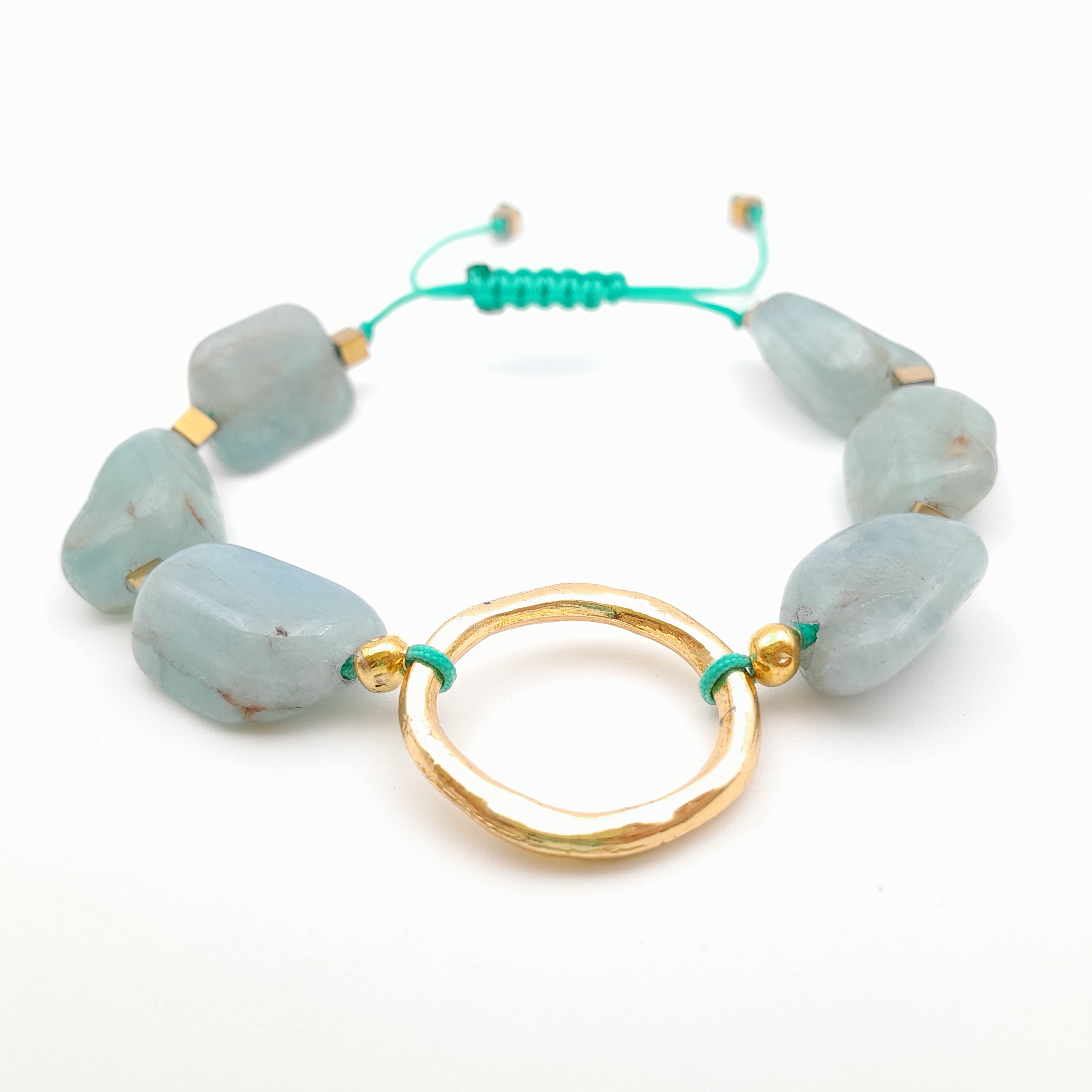 Pebble Sliding Bracelet - Aquamarine
