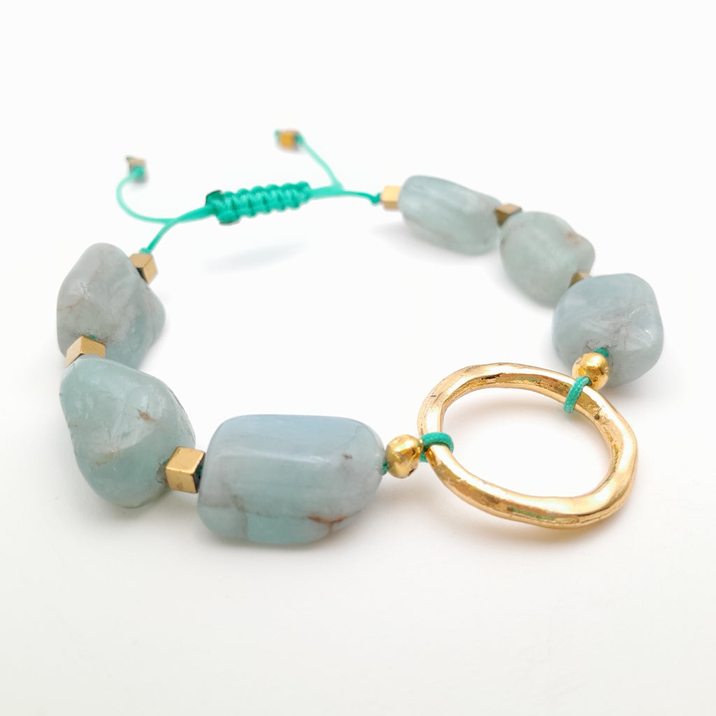 Pebble Sliding Bracelet - Aquamarine