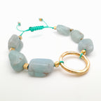 Pebble Sliding Bracelet - Aquamarine