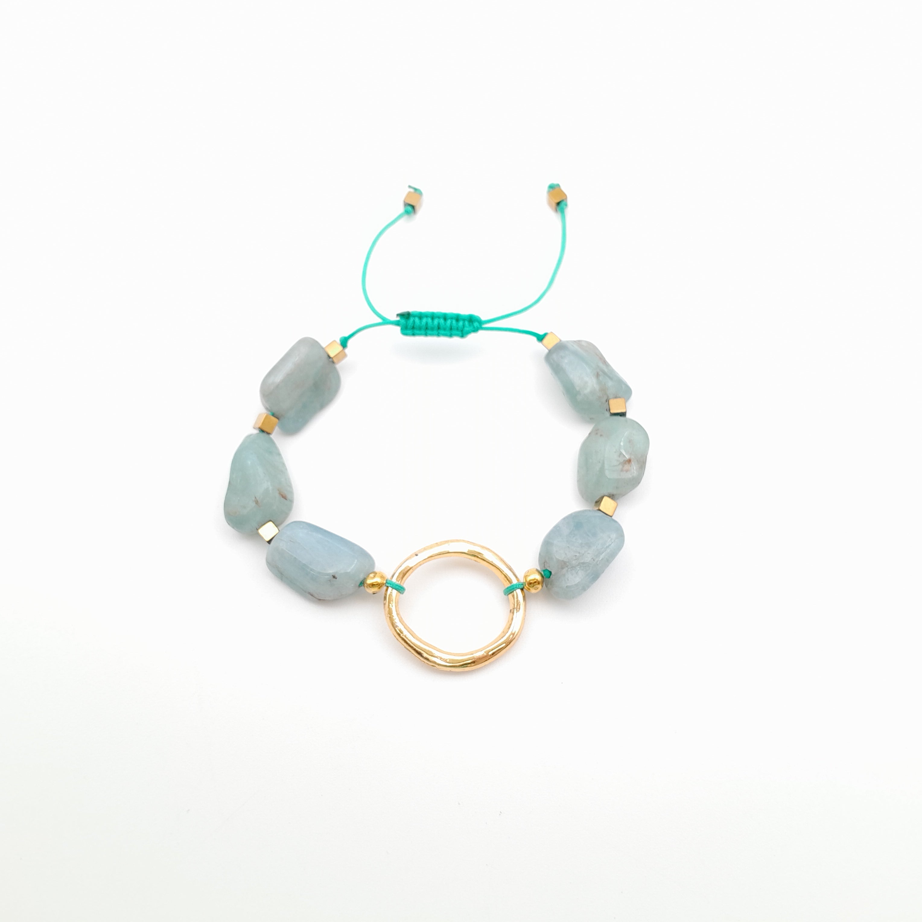 Pebble Sliding Bracelet - Aquamarine