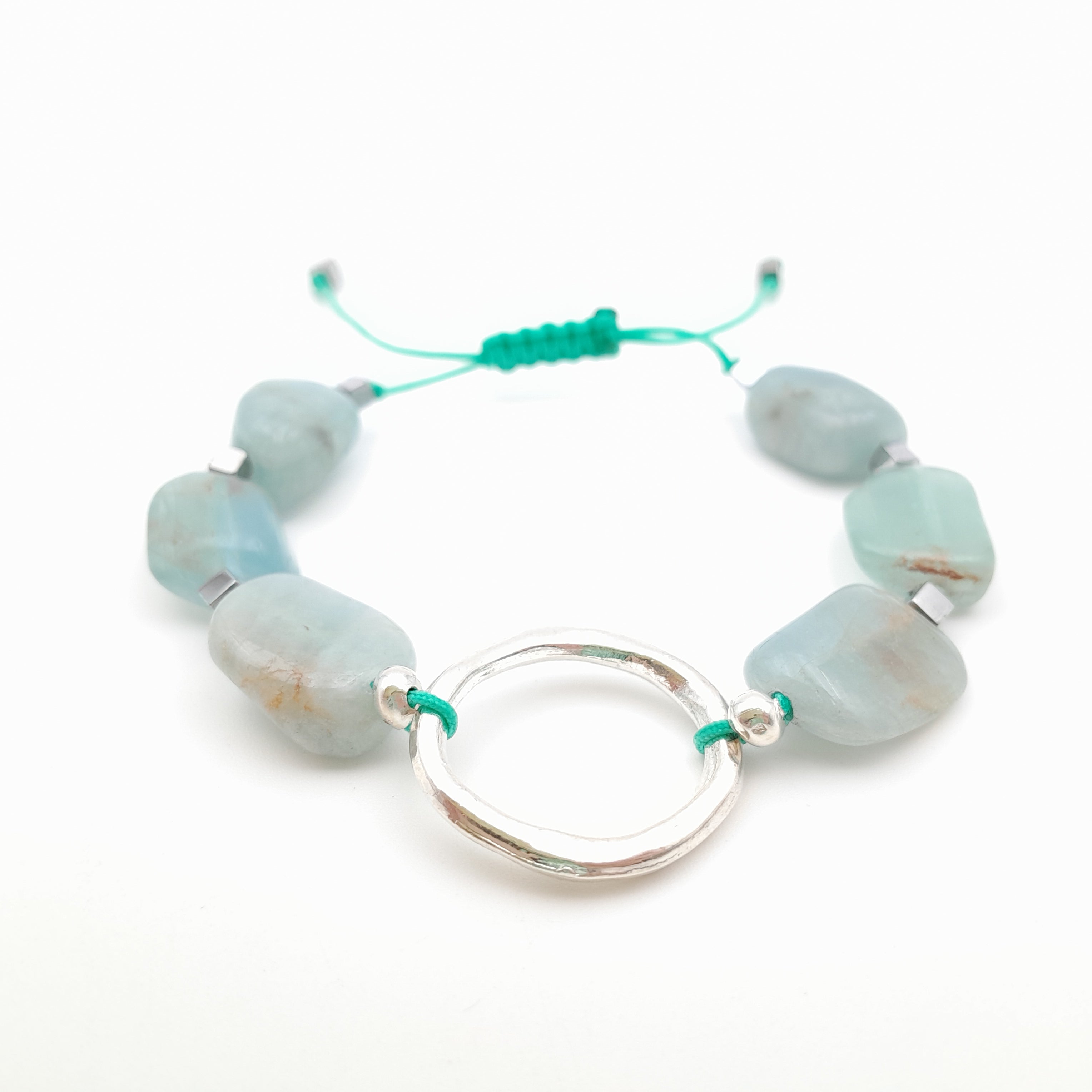 Pebble Sliding Bracelet - Aquamarine