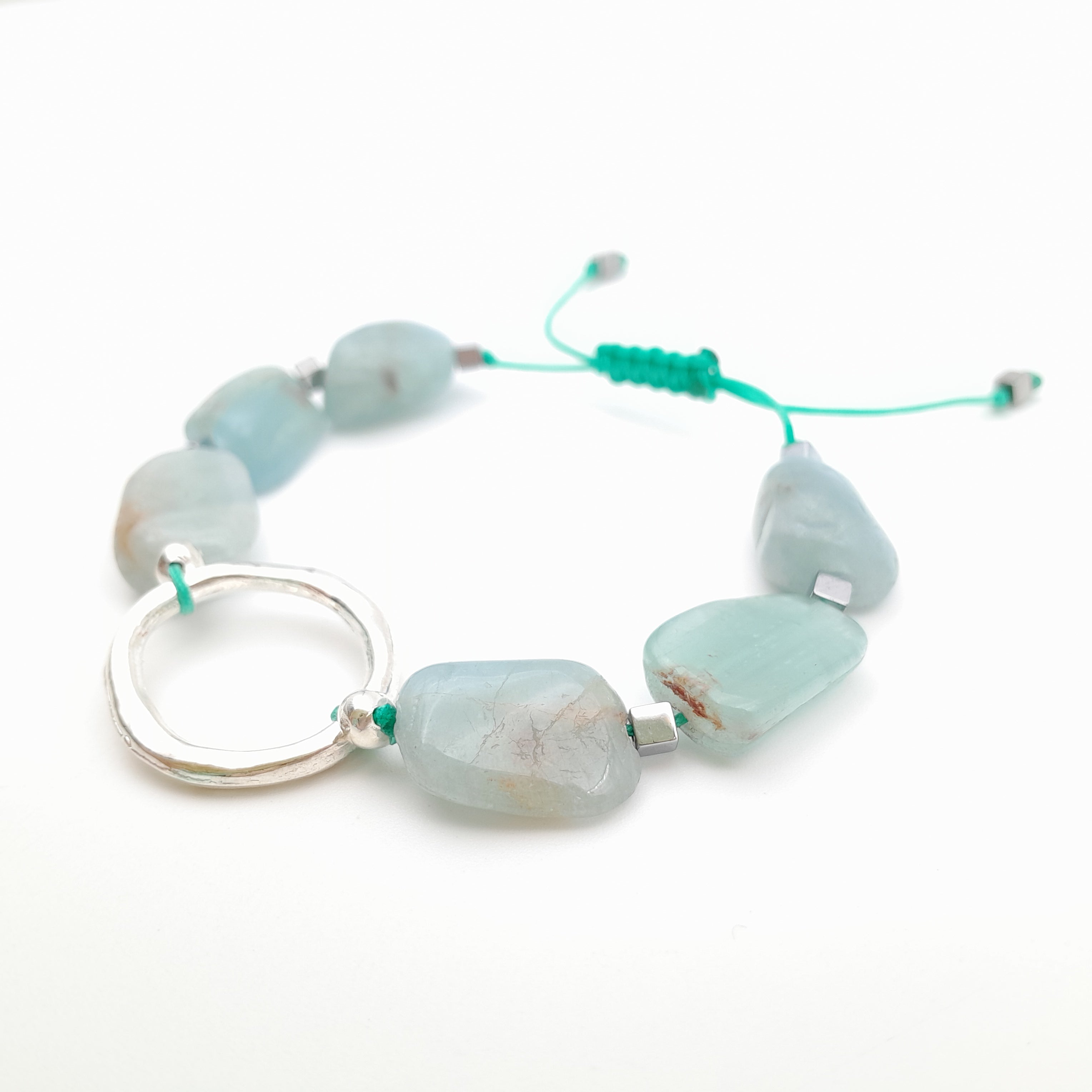 Pebble Sliding Bracelet - Aquamarine