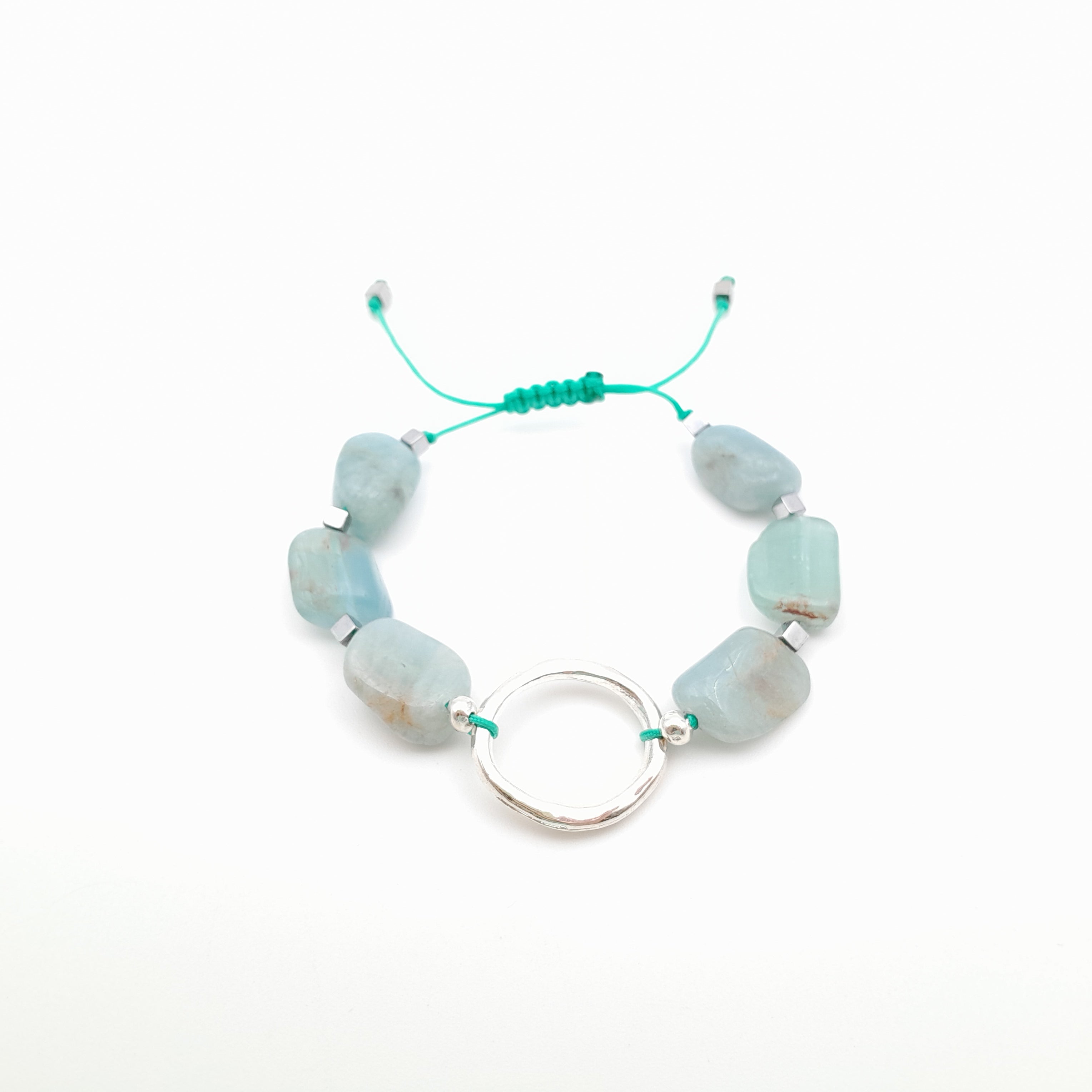 Pebble Sliding Bracelet - Aquamarine