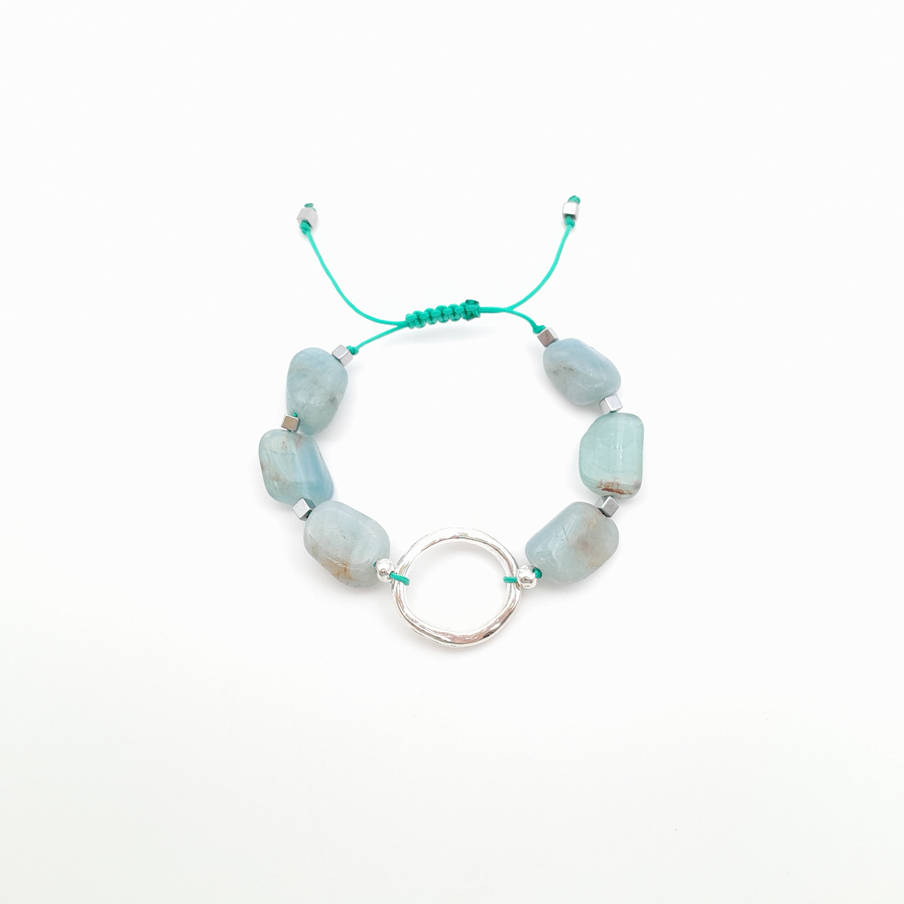 Pebble Sliding Bracelet - Aquamarine