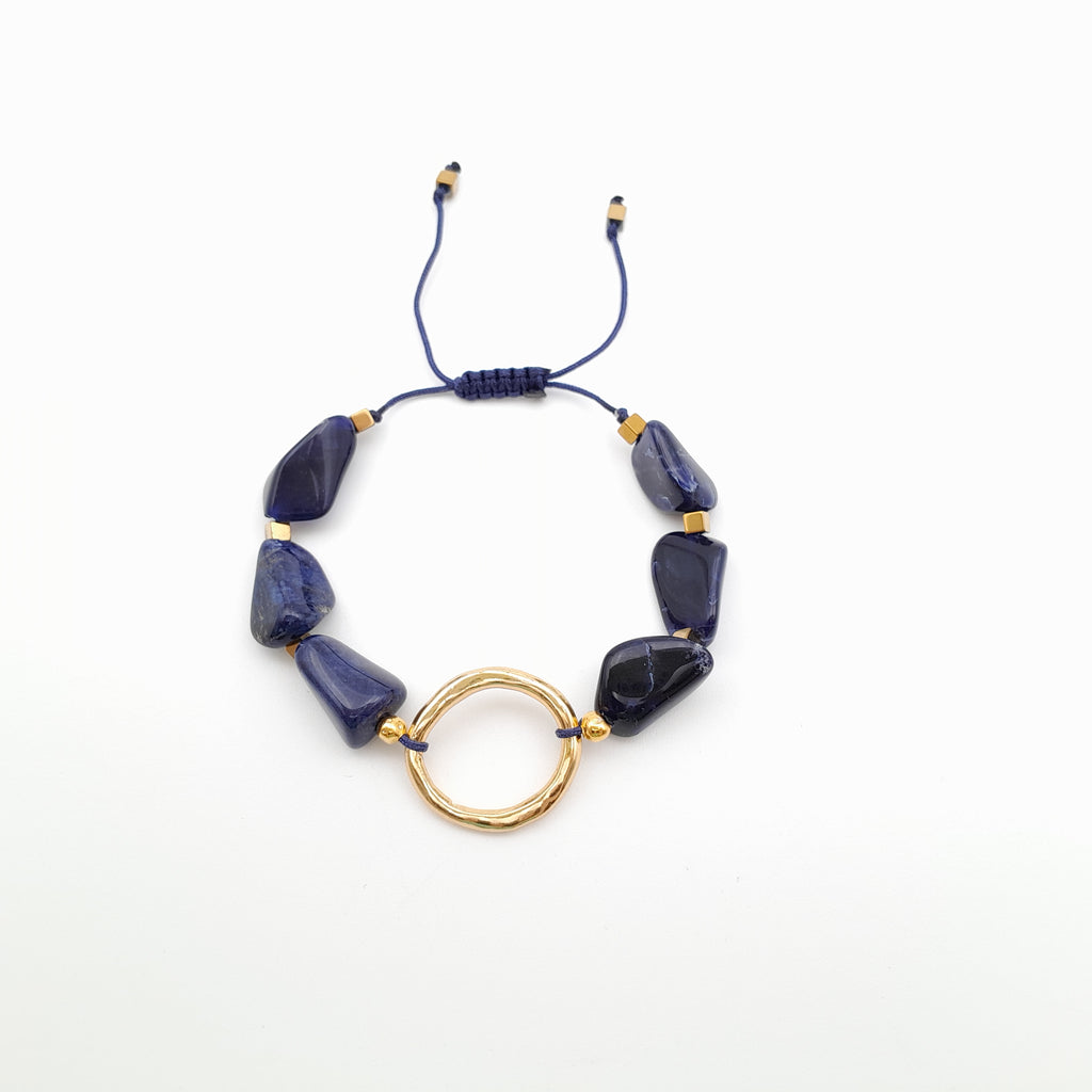 Pebble Sliding Bracelet - Sodalite