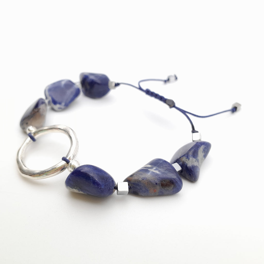 Pebble Sliding Bracelet - Sodalite