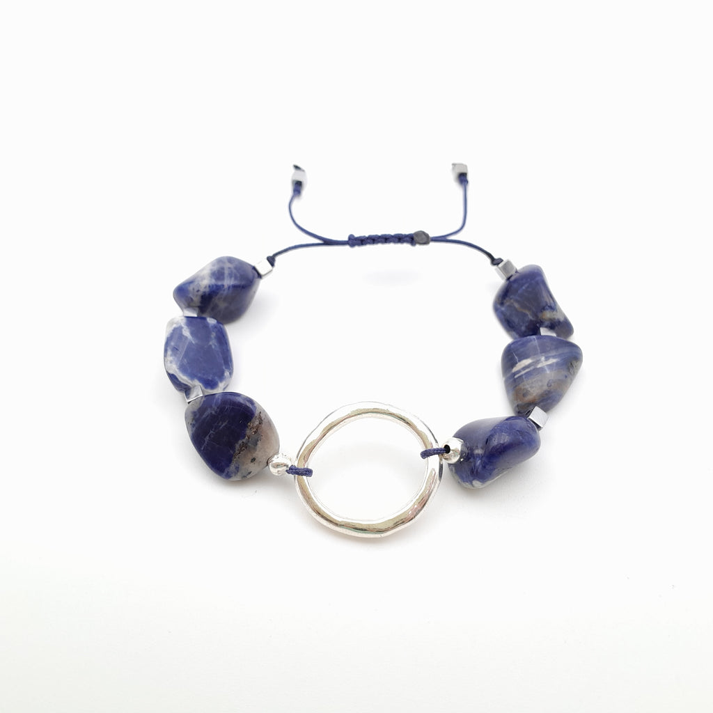 Pebble Sliding Bracelet - Sodalite