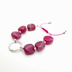 Pebble Sliding Bracelet - Hot Pink Agate