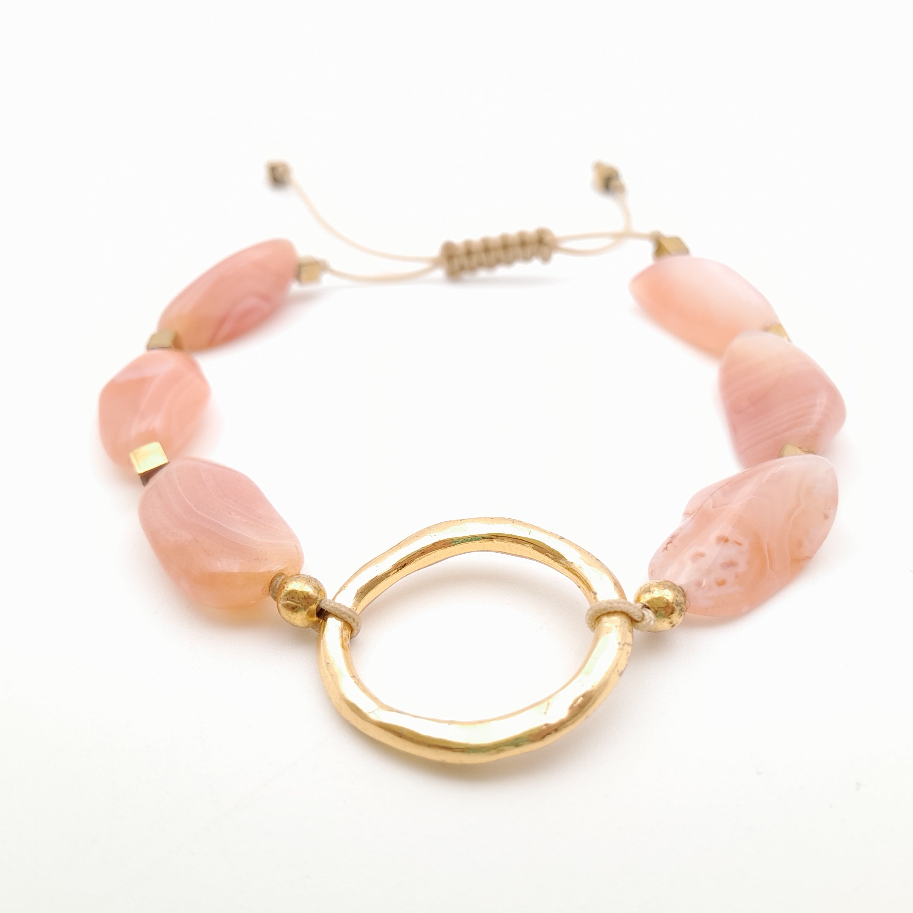 Pebble Sliding Bracelet - Apricot Agate