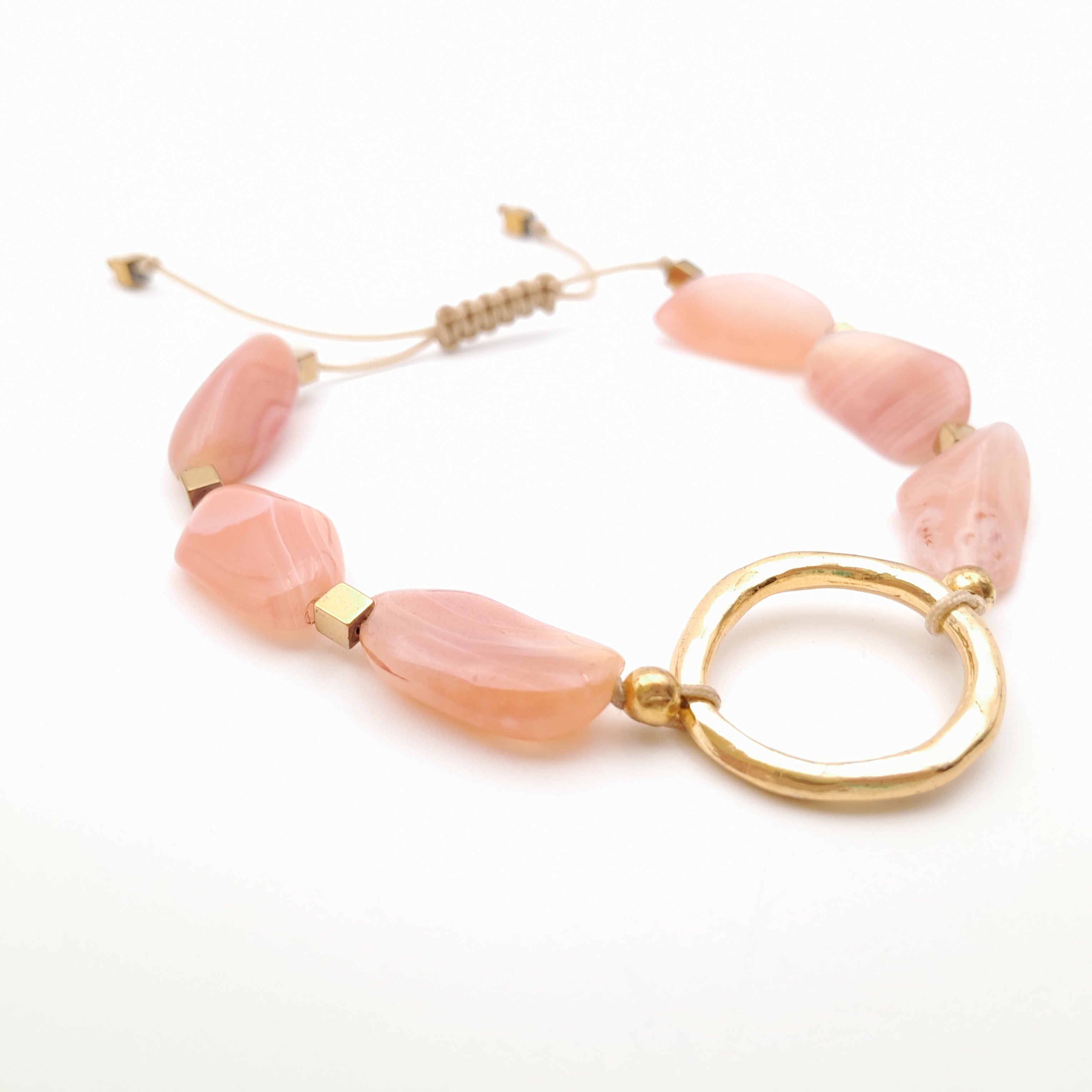 Pebble Sliding Bracelet - Apricot Agate