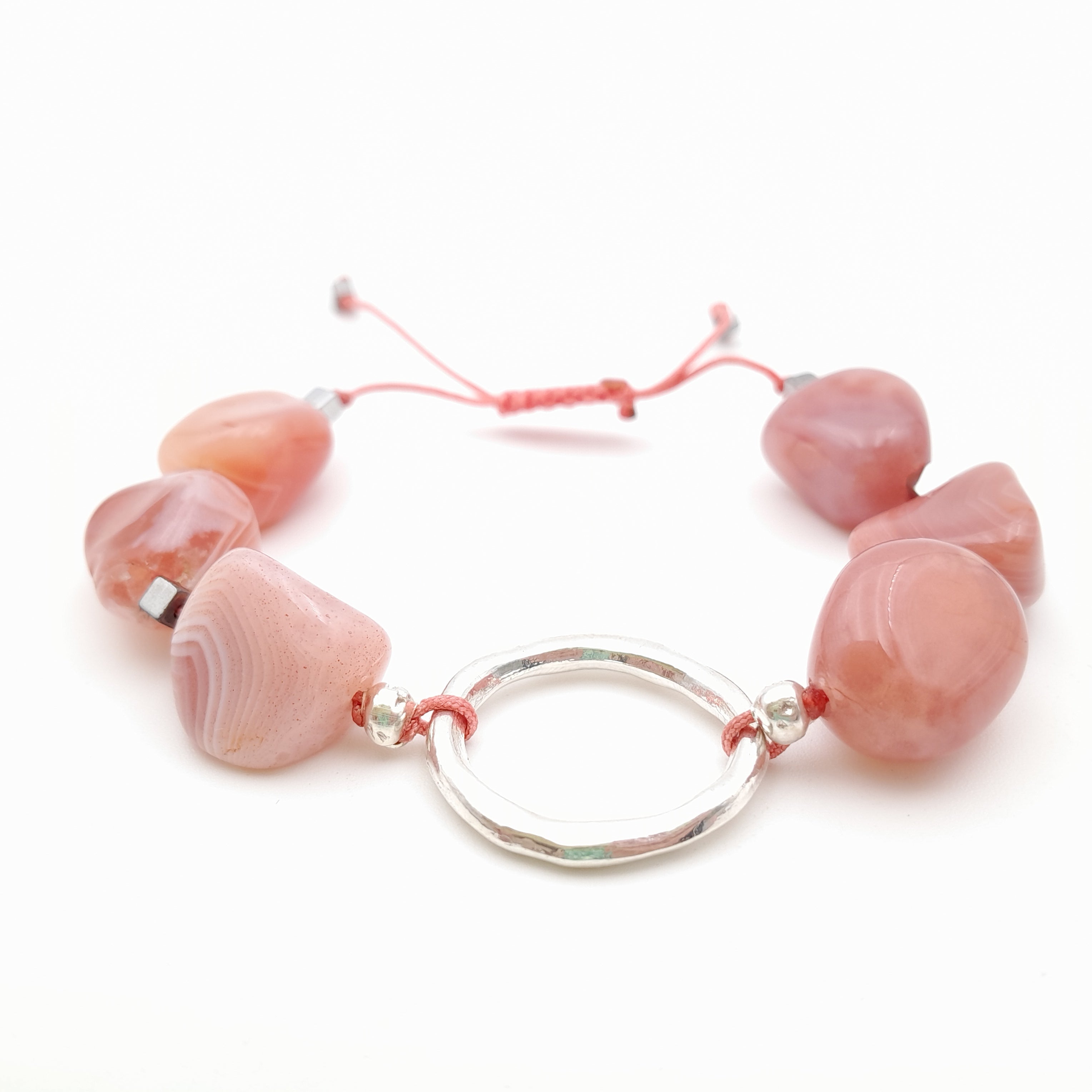 Pebble Sliding Bracelet - Apricot Agate