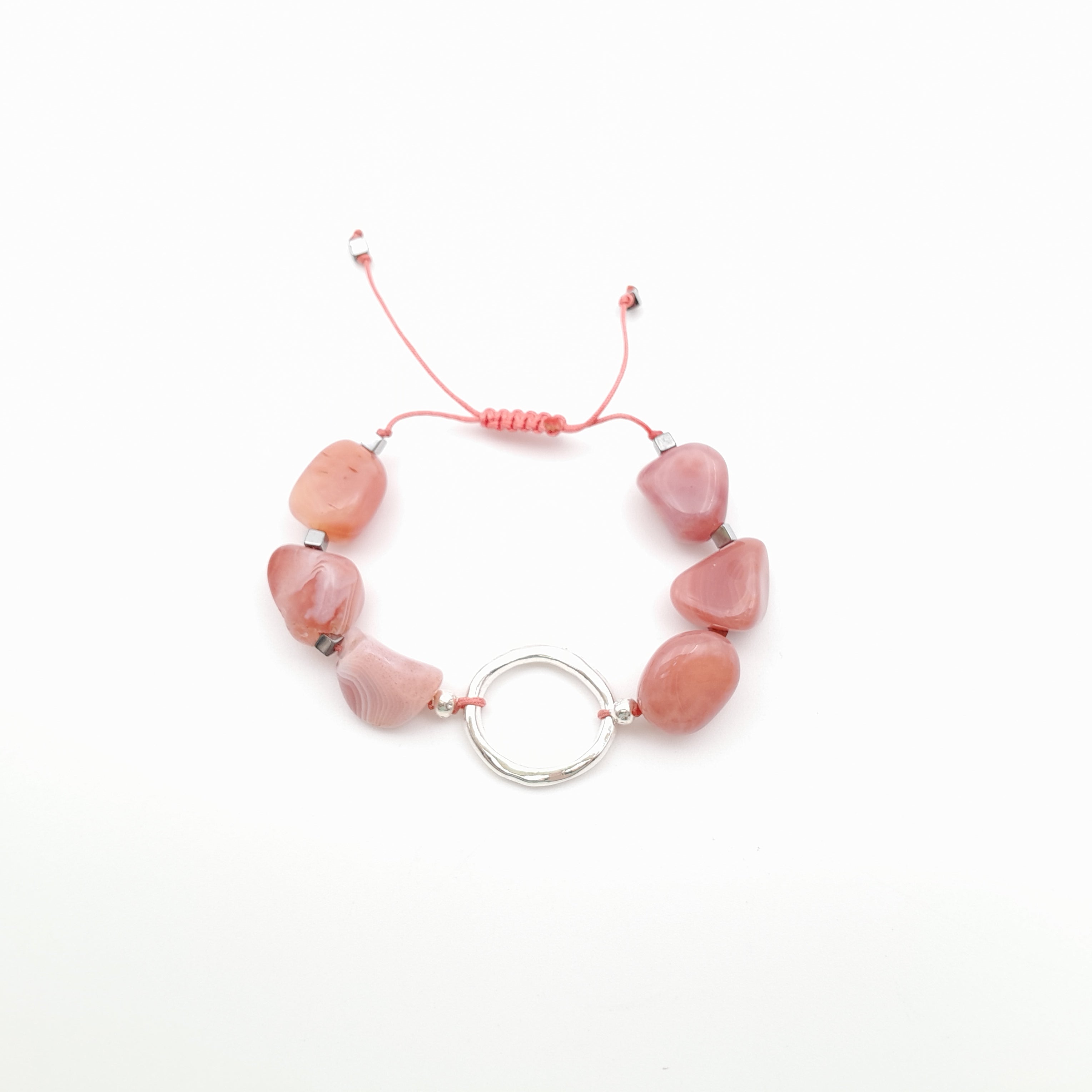 Pebble Sliding Bracelet - Apricot Agate