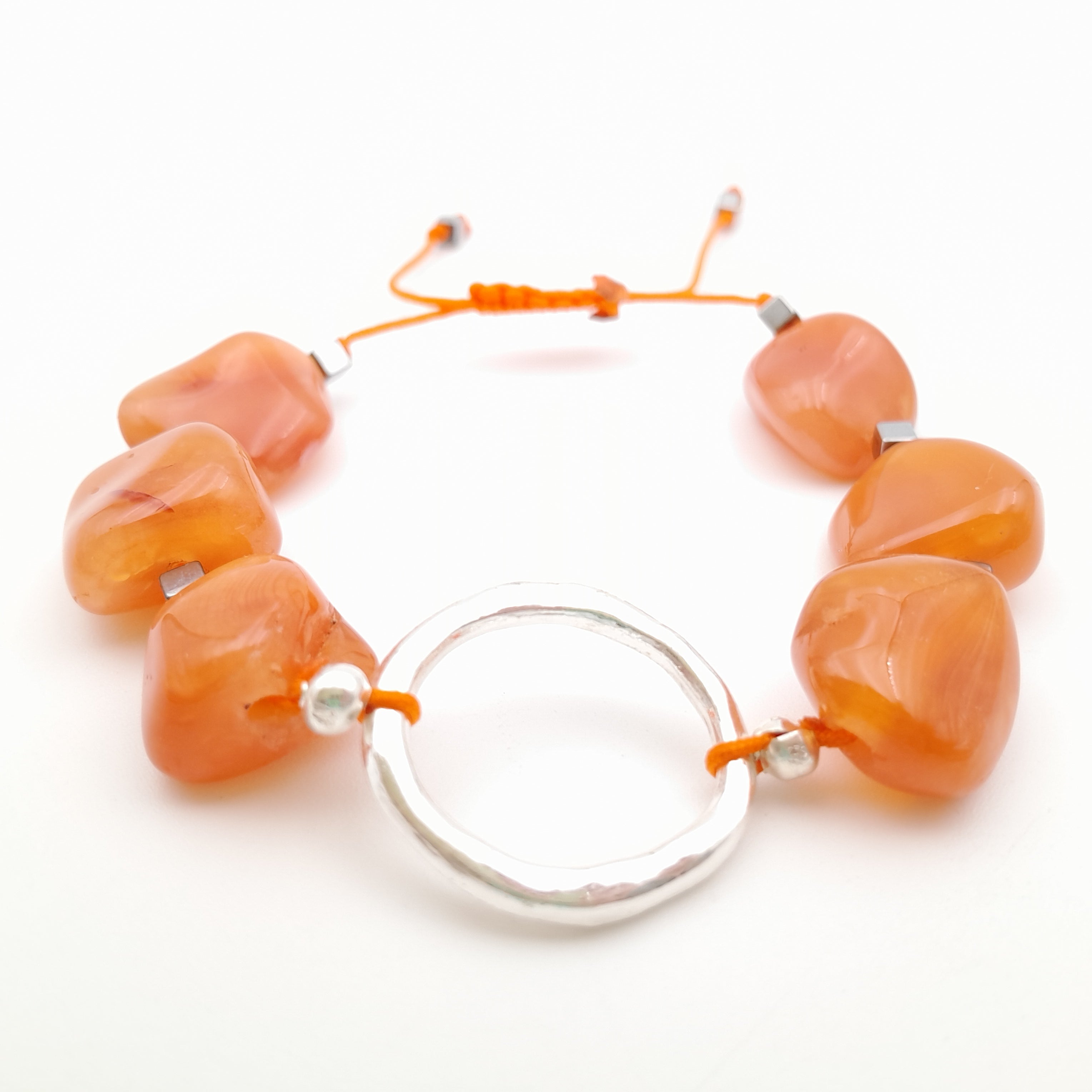 Pebble Sliding Bracelet - Carnelian