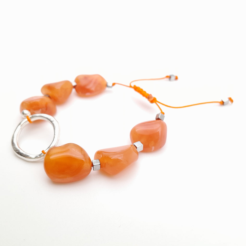 Pebble Sliding Bracelet - Carnelian