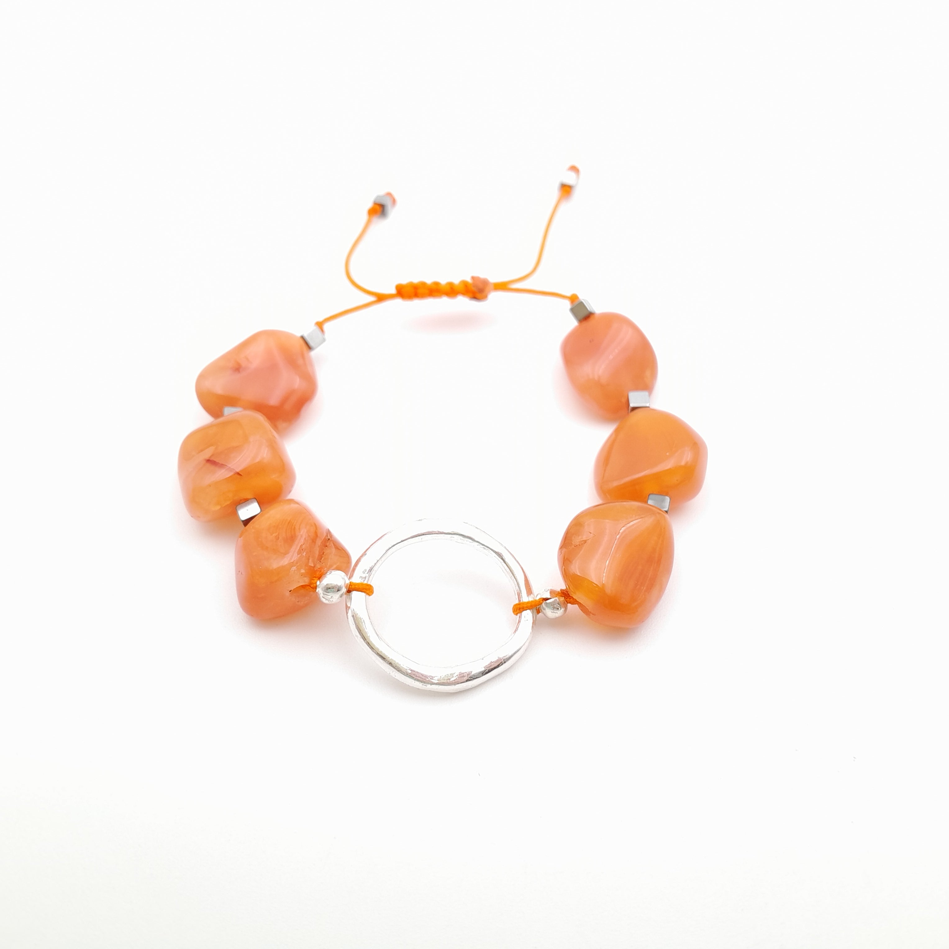 Pebble Sliding Bracelet - Carnelian
