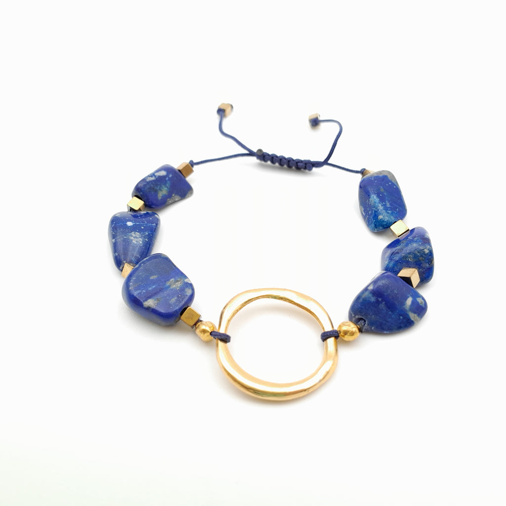 Pebble Sliding Bracelet - Lapis Lazuli