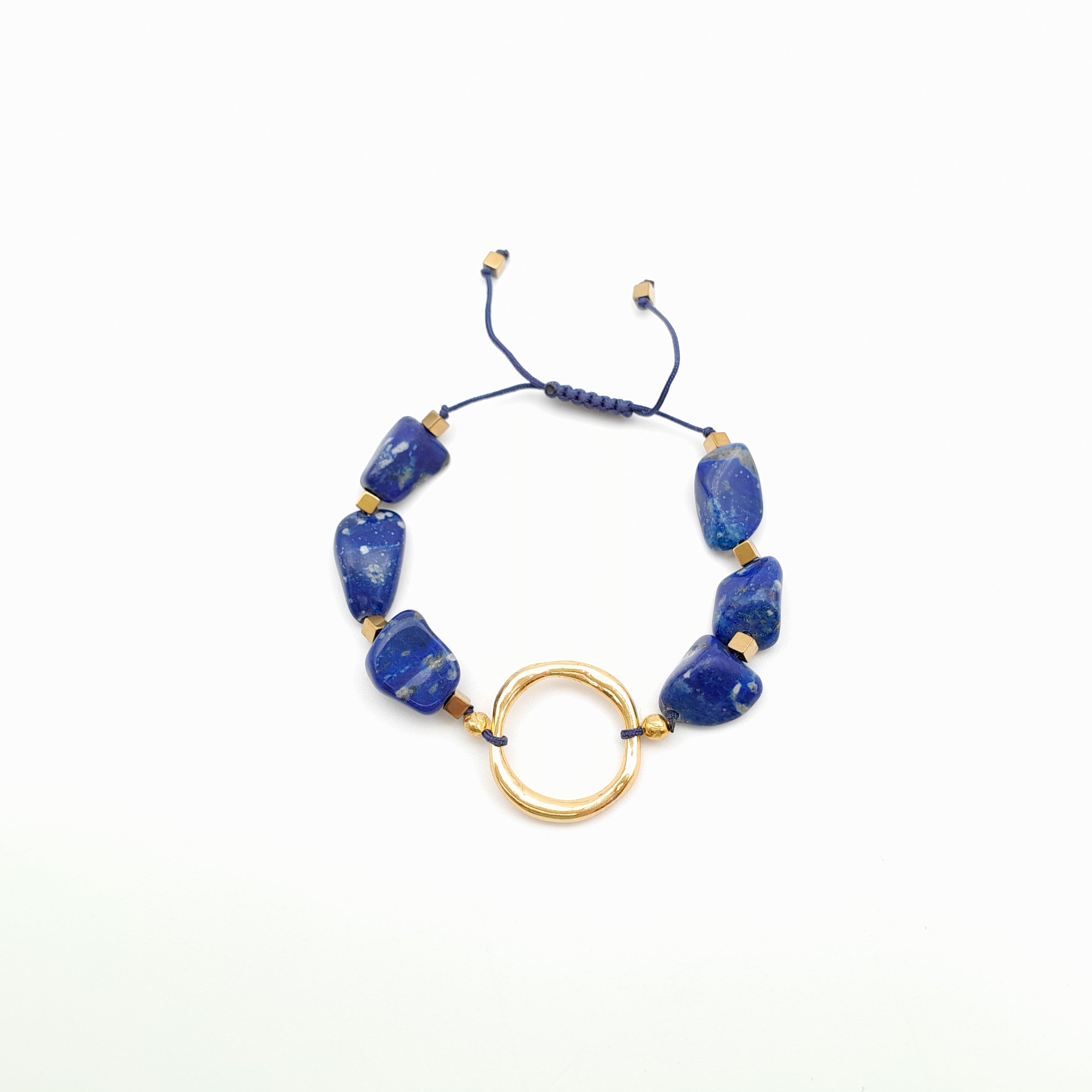 Pebble Sliding Bracelet - Lapis Lazuli