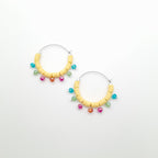 Colourful beaded halo hoop earrings, made by hand in South Africa