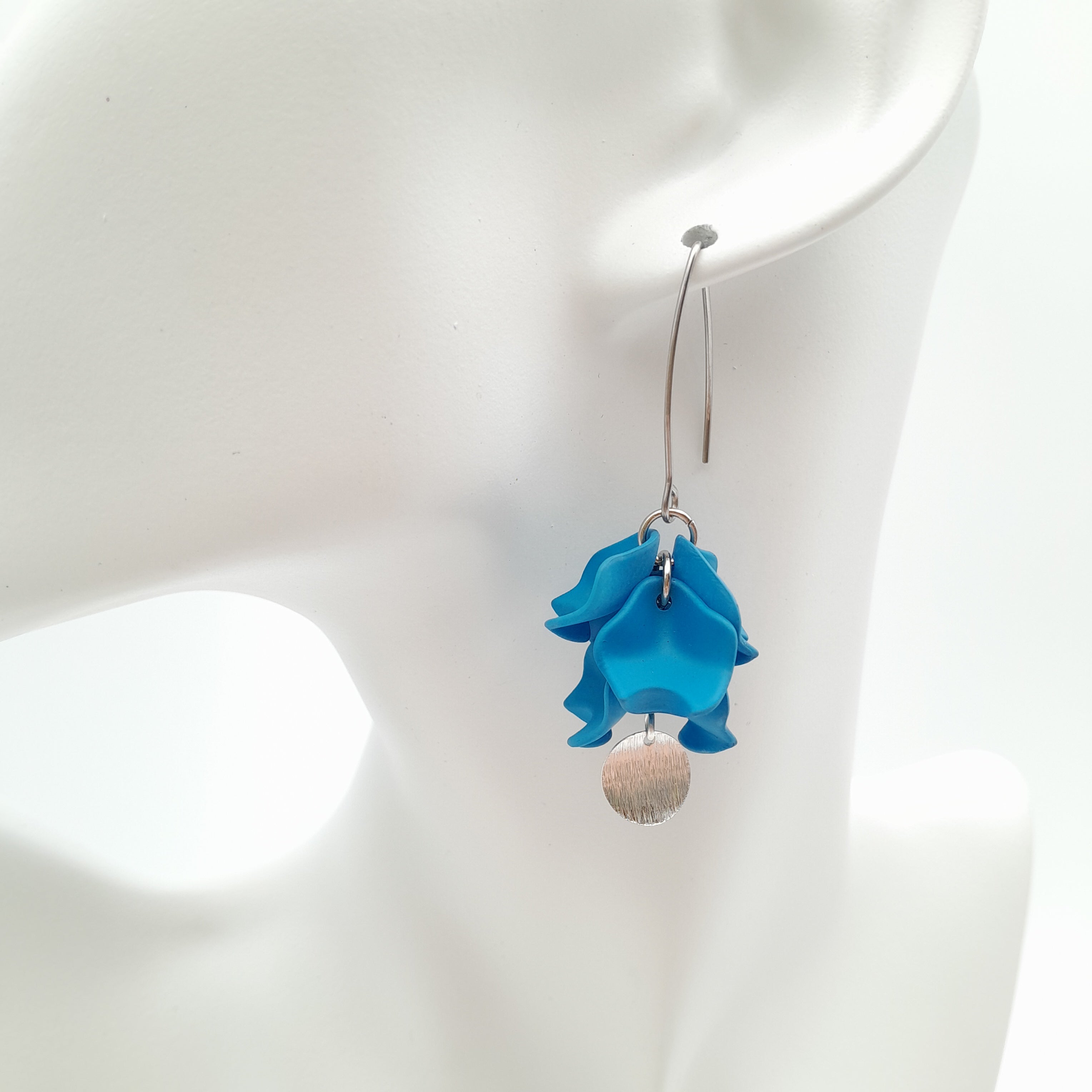 Petal Cluster Drop Earrings - Cornflower