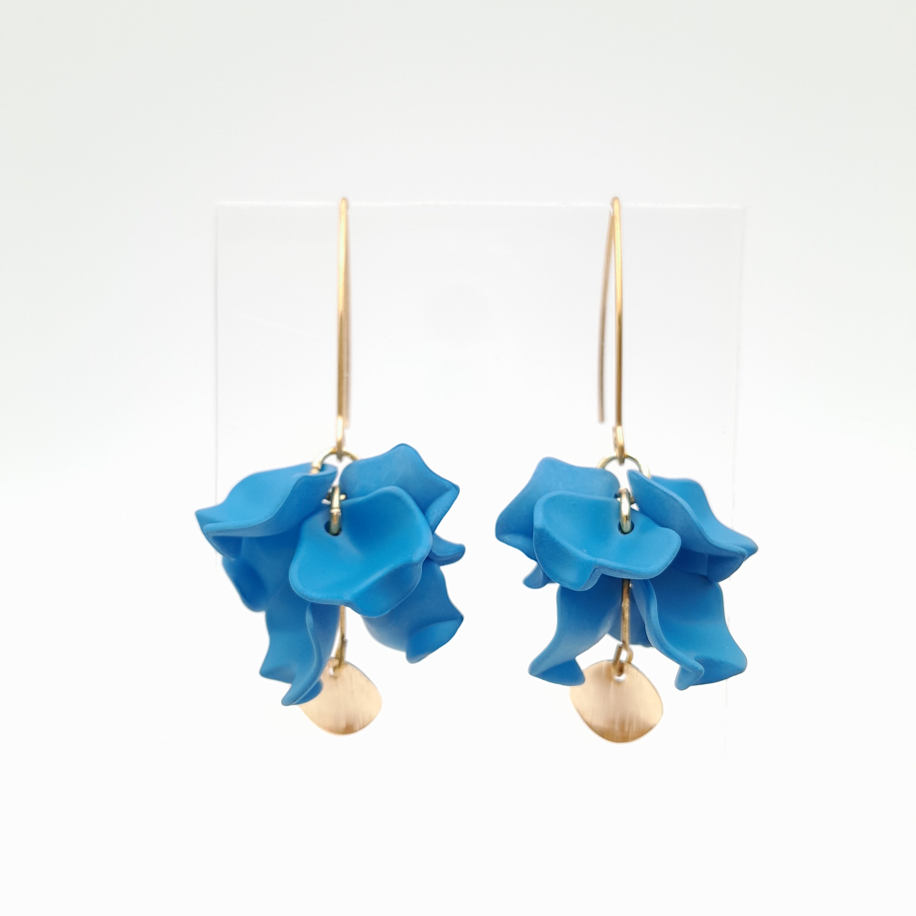 Petal Cluster Drop Earrings - Cornflower