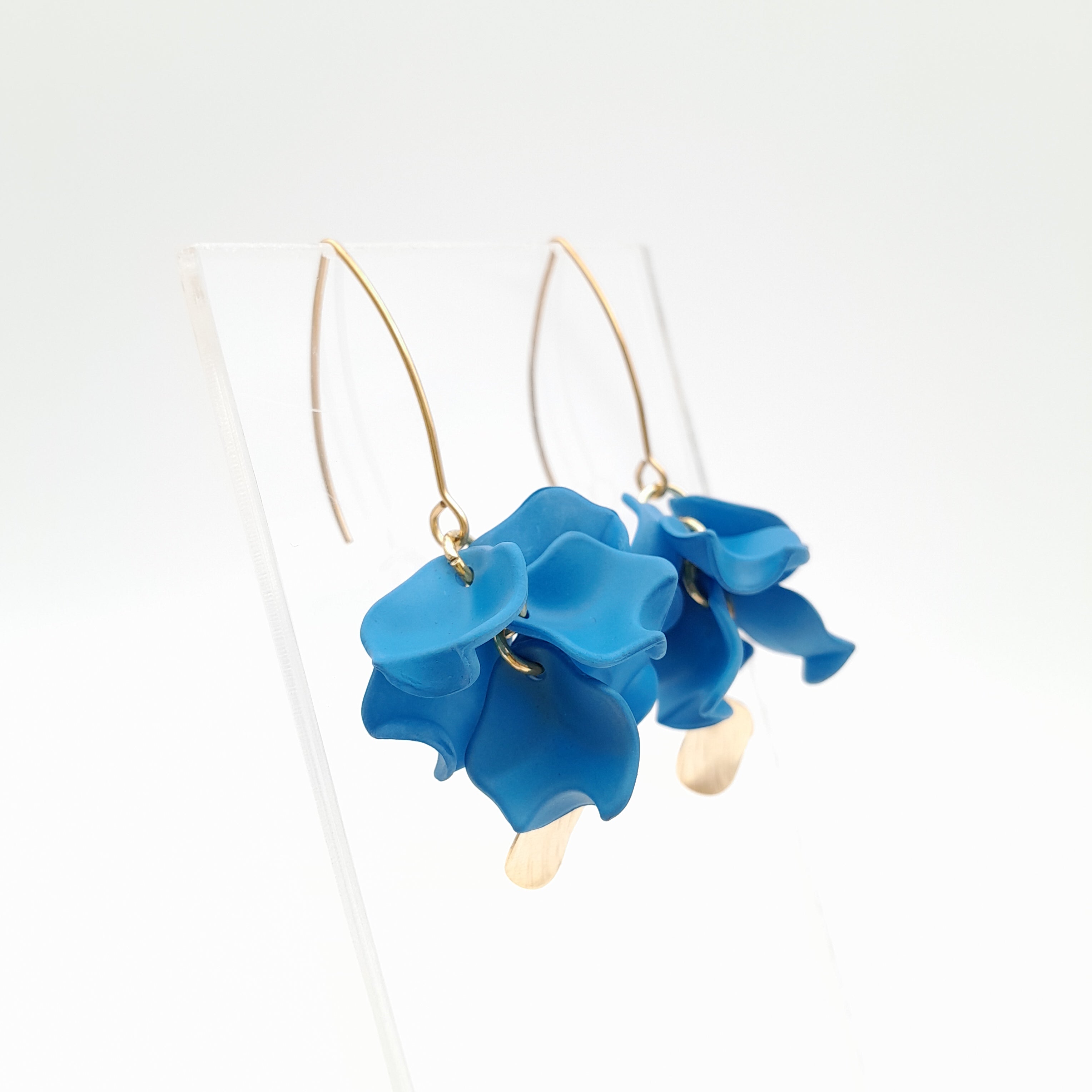 Petal Cluster Drop Earrings - Cornflower