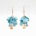Petal Cluster Drop Earrings - Soft Sky