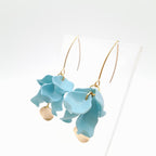 Petal Cluster Drop Earrings - Soft Sky