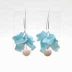 Petal Cluster Drop Earrings - Soft Sky
