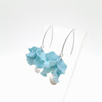 Petal Cluster Drop Earrings - Soft Sky