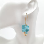 Petal Cluster Drop Earrings - Soft Sky