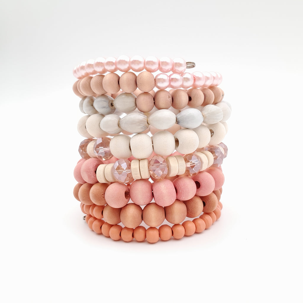 Large Coil Bracelet - Salmon