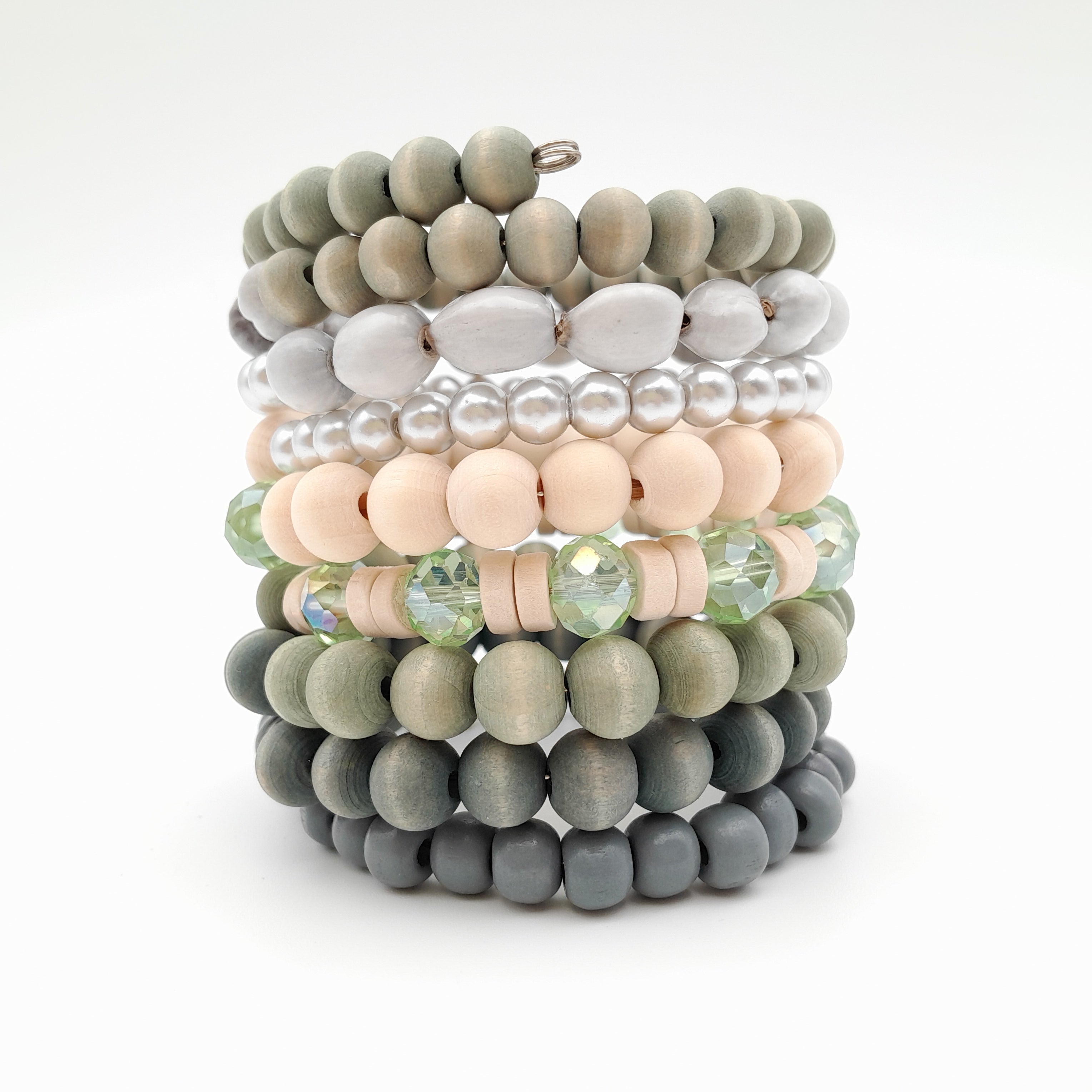 Large Coil Bracelet - Sage