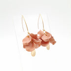 Petal Cluster Drop Earrings - Dusky Pink