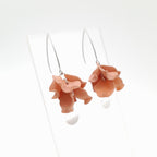 Petal Cluster Drop Earrings - Dusky Pink