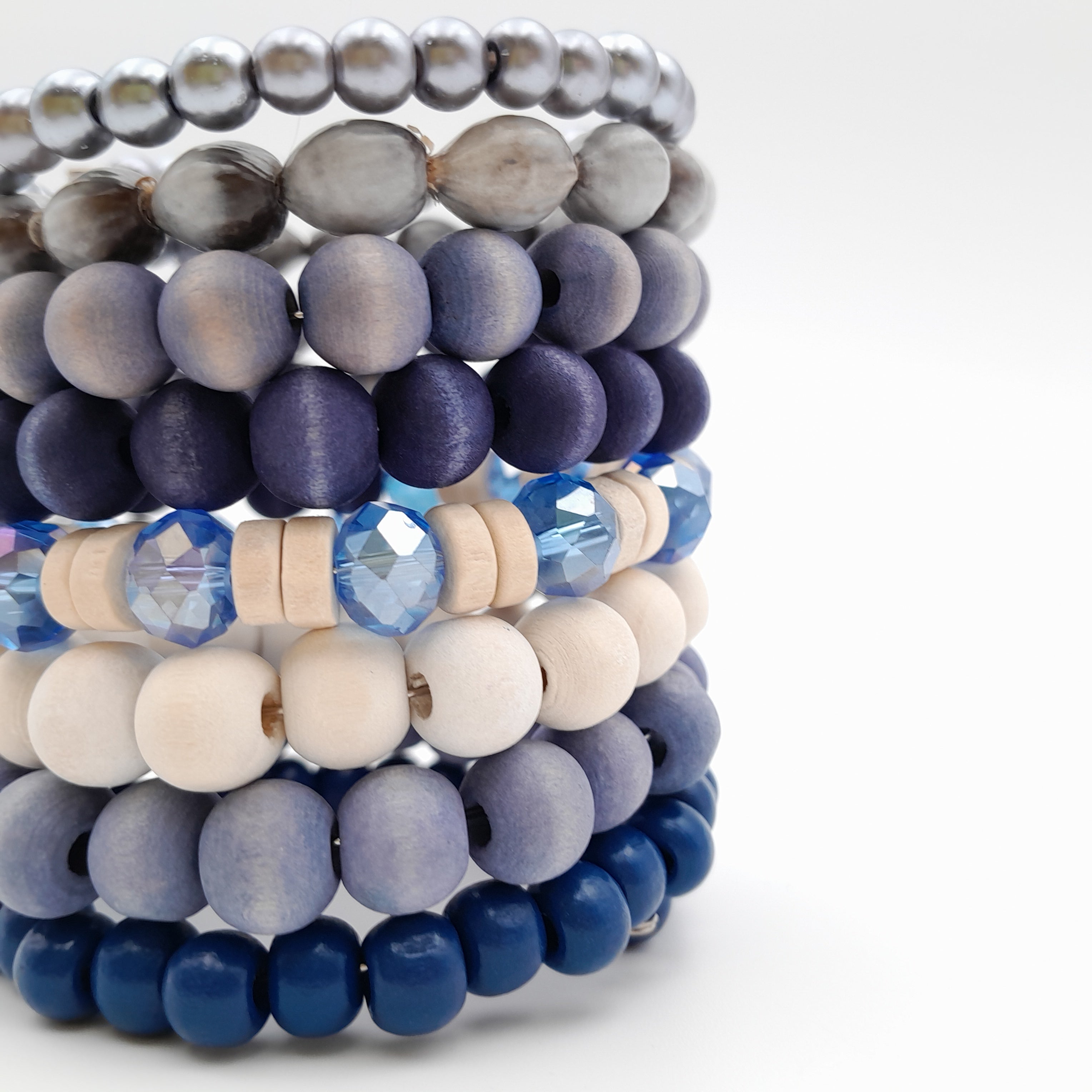 Large Coil Bracelet -Navy & Lavender
